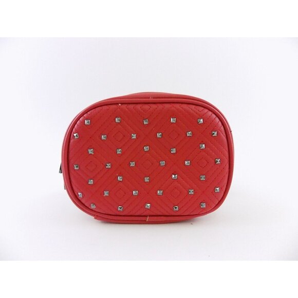 INC QUIIN Red QUILTED STUDDED CONVERTIBLE FANNY PACK Belt Bag Handbag - Picture 2 of 7